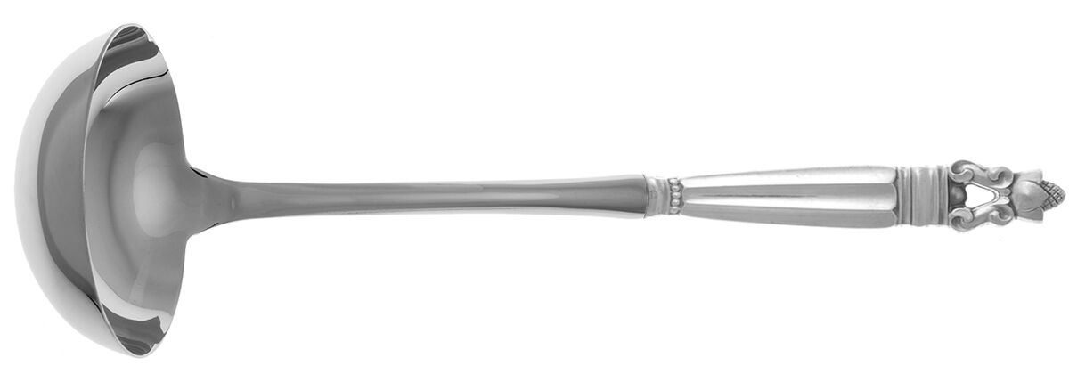 Acorn (Sterling, 1915) Soup Ladle with Stainless Bowl HC by Georg Jensen (Denmark)-1