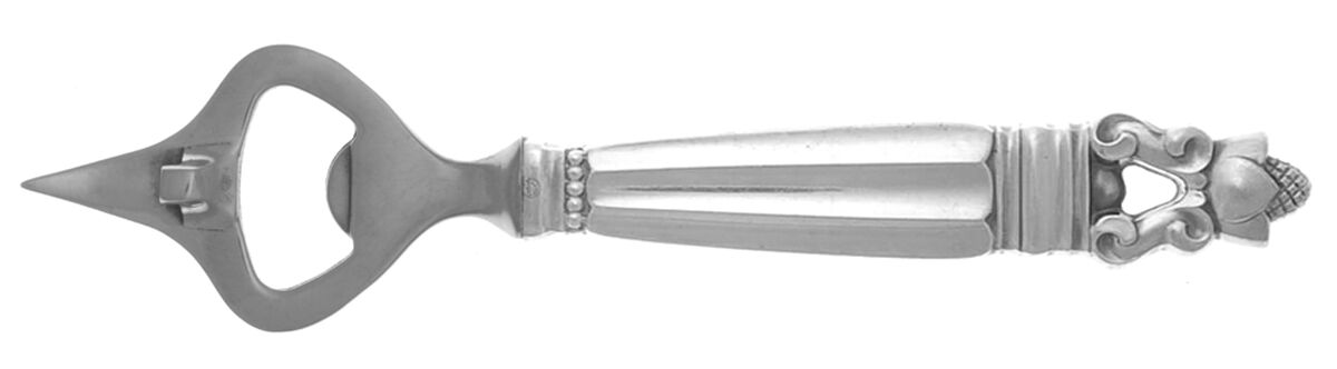 Acorn (Sterling, 1915) Bottle/Can Opener with Stainless Bowl HC by Georg Jensen (Denmark)-1