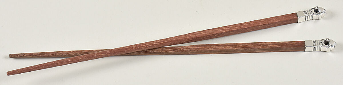 Acorn (Sterling, 1915) (Set of 2) Wooden Chopstick by Georg Jensen (Denmark)-1