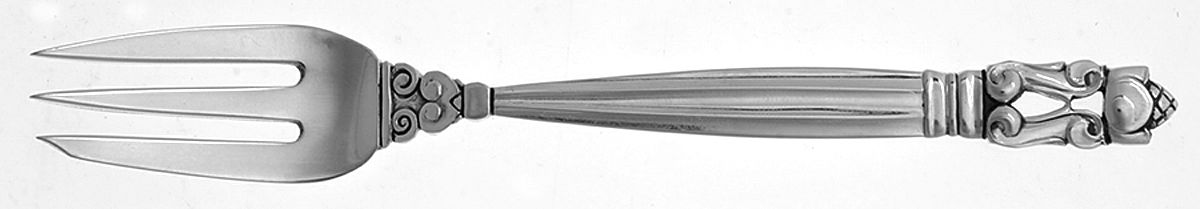 Acorn (Sterling, 1915) Individual Cake Fork by Georg Jensen (Denmark)-1
