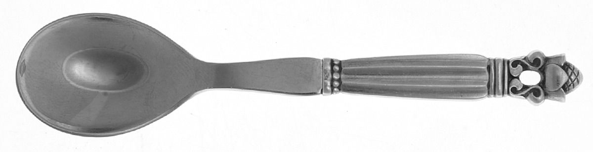 Acorn (Sterling, 1915) Egg Spoon with Stainless Bowl by Georg Jensen (Denmark)-1