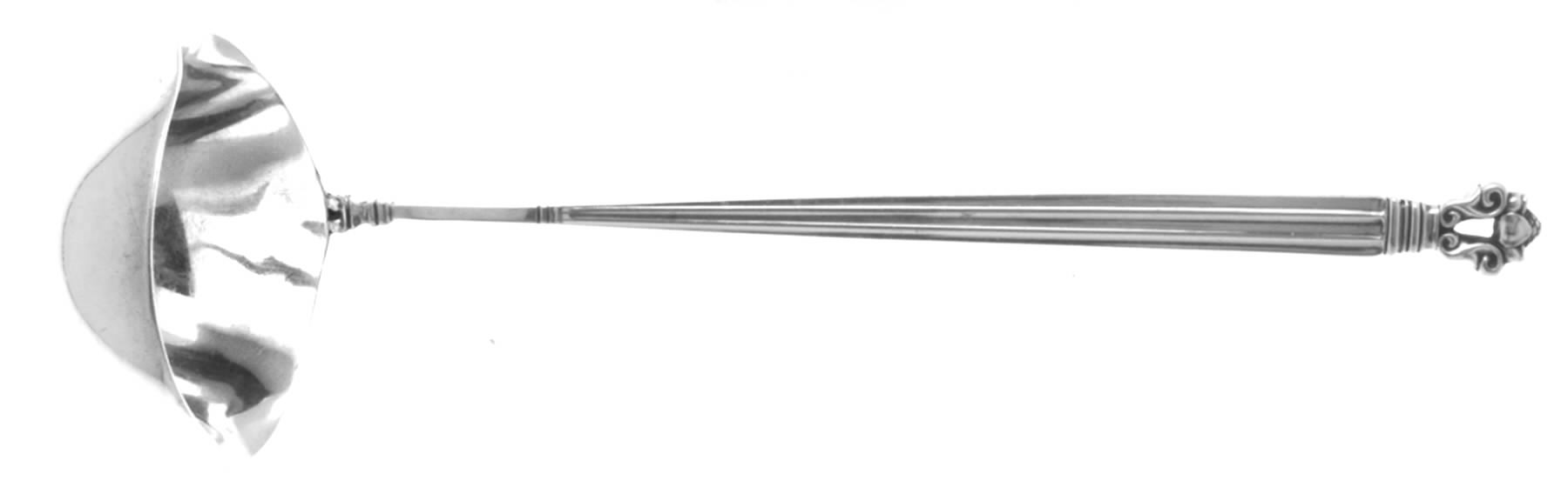 Acorn (Sterling, 1915) Sauce Ladle, Solid Piece by Georg Jensen (Denmark)-1