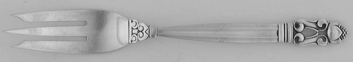 Acorn (Sterling, 1915) Individual Solid Fruit Fork by Georg Jensen (Denmark)-1