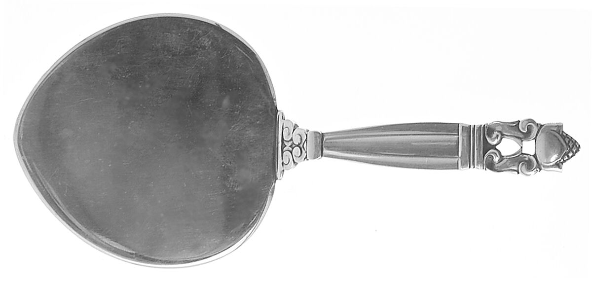 Acorn (Sterling, 1915) Pastry Server Solid Very Small by Georg Jensen (Denmark)-1