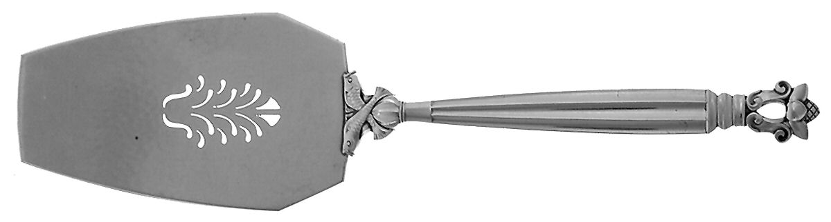 Acorn (Sterling, 1915) Large Solid Fish Serving Knife by Georg Jensen (Denmark)-1