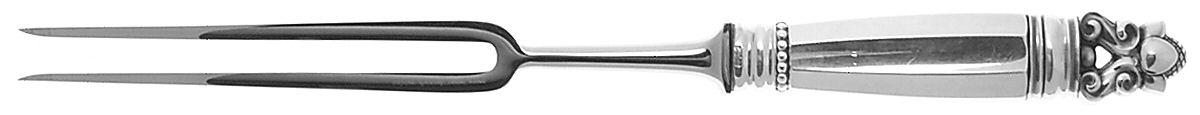 Acorn (Sterling, 1915) Large Stainless-Prong Roast Carving Fork by Georg Jensen (Denmark)-1
