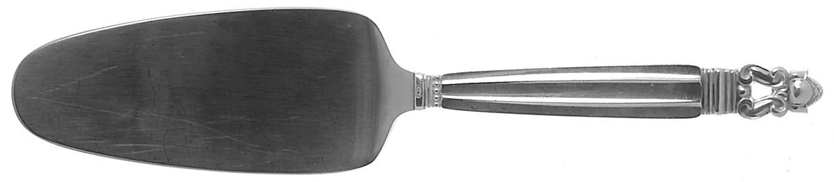 Acorn (Sterling, 1915) Pastry Server with Stainless Blade by Georg Jensen (Denmark)-1