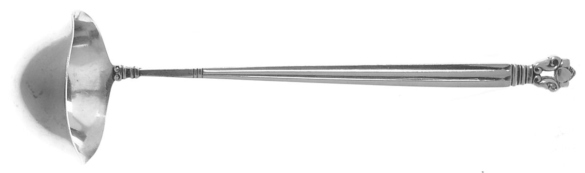 Acorn (Sterling, 1915) Small Gravy Ladle, Solid Piece by Georg Jensen (Denmark)-1