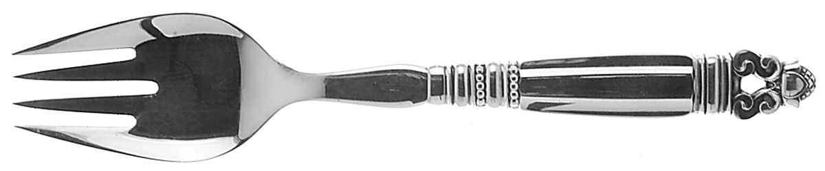 Acorn (Sterling, 1915) Solid Salad Serving Fork by Georg Jensen (Denmark)-1