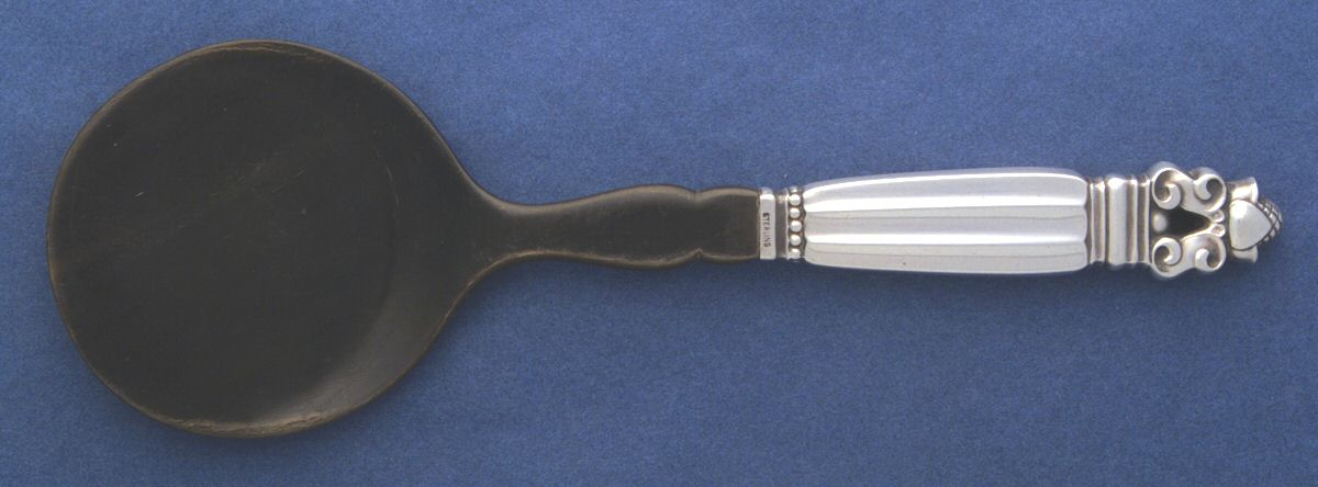 Acorn (Sterling, 1915) Horn Blade Tomato Server by Georg Jensen (Denmark)-1