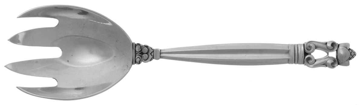 Acorn (Sterling, 1915) Solid Compote Serving Fork by Georg Jensen (Denmark)-1