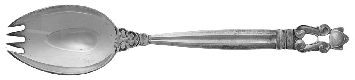 Acorn (Sterling, 1915) Child's Spoon/Fork Combination by Georg Jensen (Denmark)-1