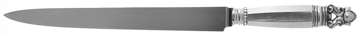 Acorn (Sterling, 1915) Large Stainless Blade Roast Carving Knife by Georg Jensen (Denmark)-1