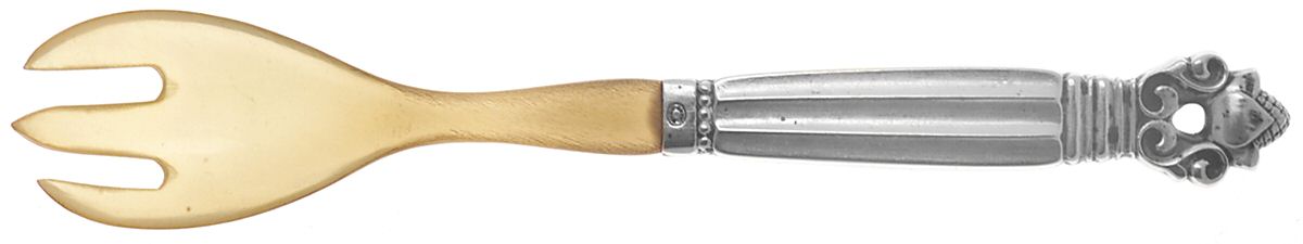 Acorn (Sterling, 1915) Relish Fork with Horn Tines by Georg Jensen (Denmark)-1