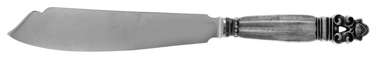 Acorn (Sterling, 1915) Large Cake Knife with Stainless Blade by Georg Jensen (Denmark)-1