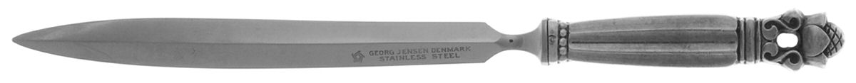 Acorn (Sterling, 1915) Letter Opener Stainless Blade Small by Georg Jensen (Denmark)-1
