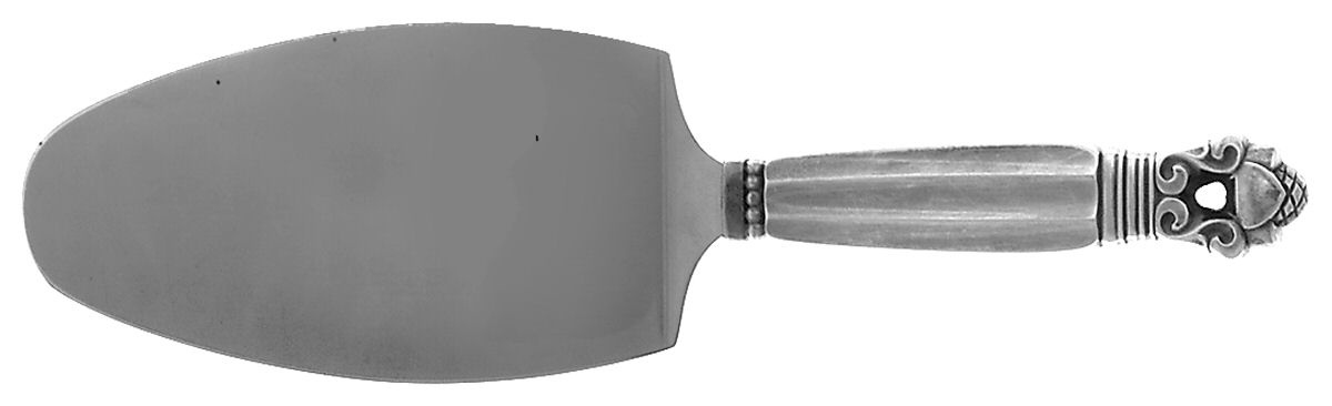 Acorn (Sterling, 1915) Small Server-Cake/Stainless Blade by Georg Jensen (Denmark)-1