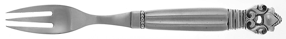 Acorn (Sterling, 1915) Fruit Fork with Hollow Handle & Sterling Tines by Georg Jensen (Denmark)-1