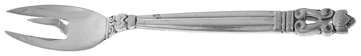 Acorn (Sterling, 1915) Lemon Fork, 3 Tine by Georg Jensen (Denmark)-1