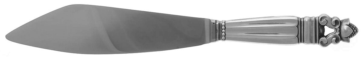 Acorn (Sterling, 1915) Cake Knife with Stainless Blade by Georg Jensen (Denmark)-1