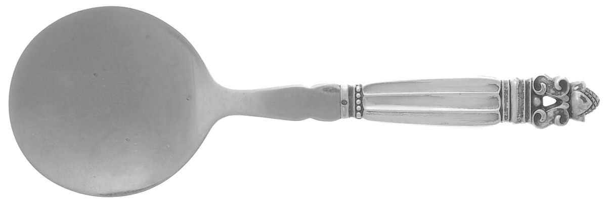 Acorn (Sterling, 1915) Egg Server with Stainless Blade by Georg Jensen (Denmark)-1