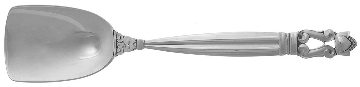 Acorn (Sterling, 1915) Caviar Shovel, Solid Piece by Georg Jensen (Denmark)-1