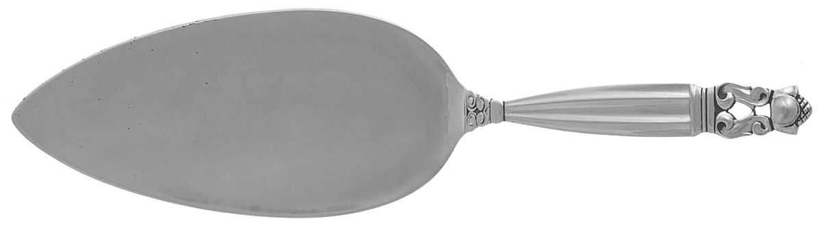 Acorn (Sterling, 1915) Cake Server, Solid Piece by Georg Jensen (Denmark)-1