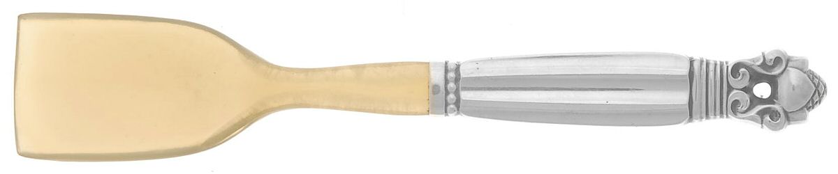 Acorn (Sterling, 1915) Caviar Shovel with Horn Bowl by Georg Jensen (Denmark)-1