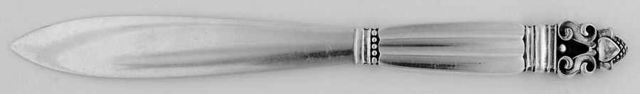 Acorn (Sterling, 1915) Letter Opener W/Hollow Handle and Sterling Blade by Georg Jensen (Denmark)-1