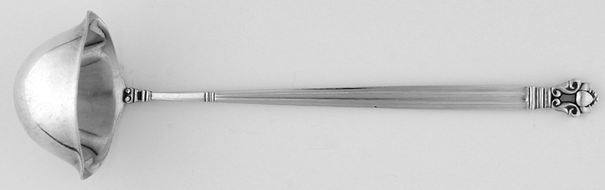 Acorn (Sterling, 1915) Large Cream Ladle, Solid Piece by Georg Jensen (Denmark)-1