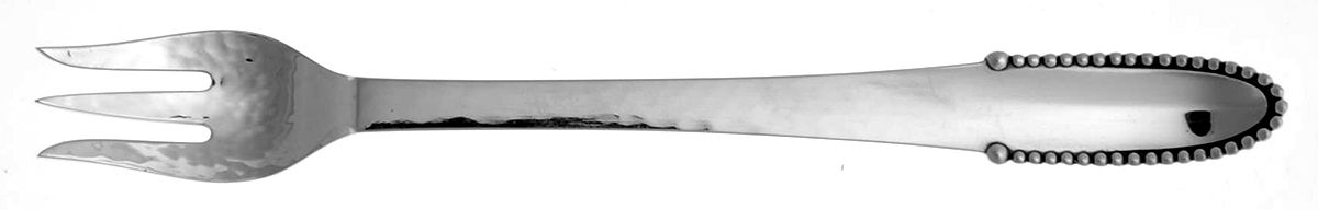 Beaded (Sterling, 1916) Oyster Fork by Georg Jensen (Denmark)-1