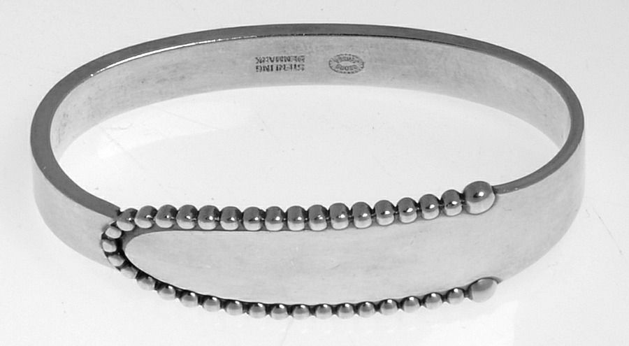 Beaded (Sterling, 1916) Sterling Napkin Ring by Georg Jensen (Denmark)-1