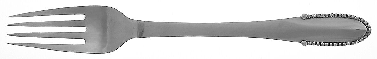 Beaded (Sterling, 1916) Fork by Georg Jensen (Denmark)-1
