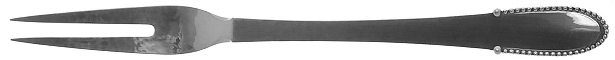 Beaded (Sterling, 1916) Medium 2-Tine Cold Meat Serving Fork by Georg Jensen (Denmark)-1