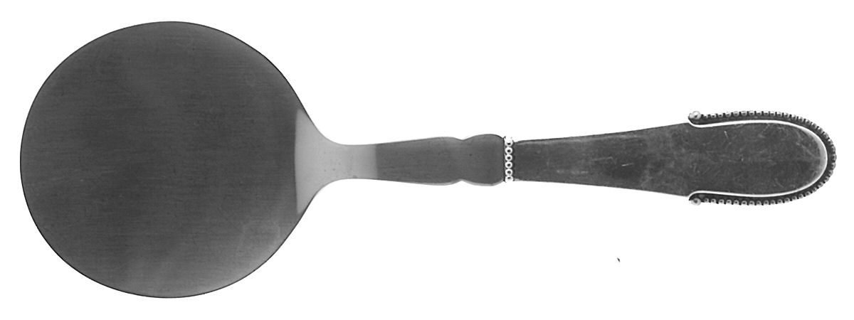 Beaded (Sterling, 1916) Egg Server with Stainless Blade by Georg Jensen (Denmark)-1