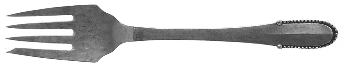 Beaded (Sterling, 1916) Individual Salad Fork by Georg Jensen (Denmark)-1