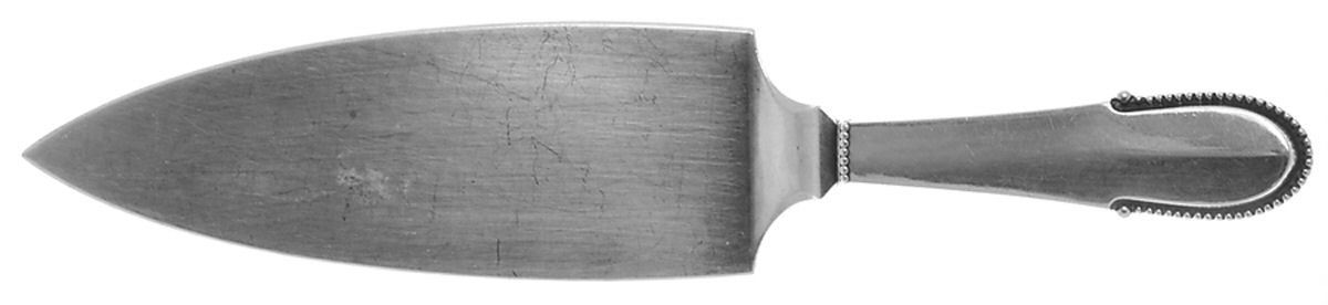 Beaded (Sterling, 1916) Tart Server W/Sterling Blade by Georg Jensen (Denmark)-1