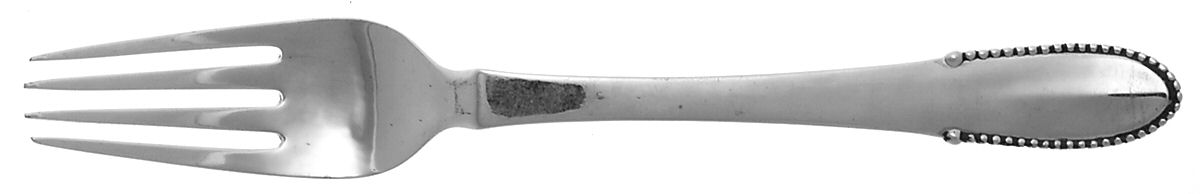 Beaded (Sterling, 1916) European Fork by Georg Jensen (Denmark)-1
