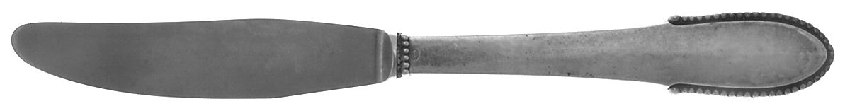Beaded (Sterling, 1916) Modern Long Handle Dinner Knife by Georg Jensen (Denmark)-1