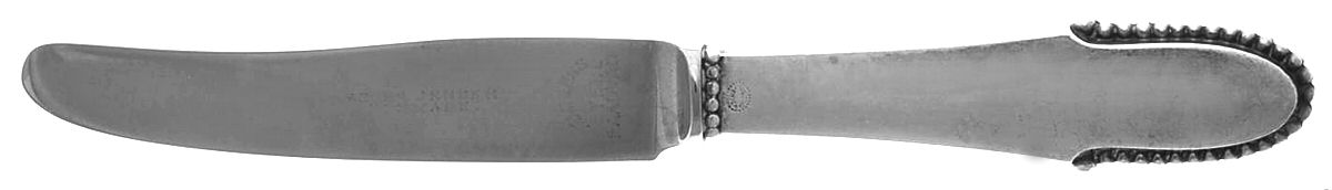 Beaded (Sterling, 1916) Baby Knife with Stainless Blade by Georg Jensen (Denmark)-1