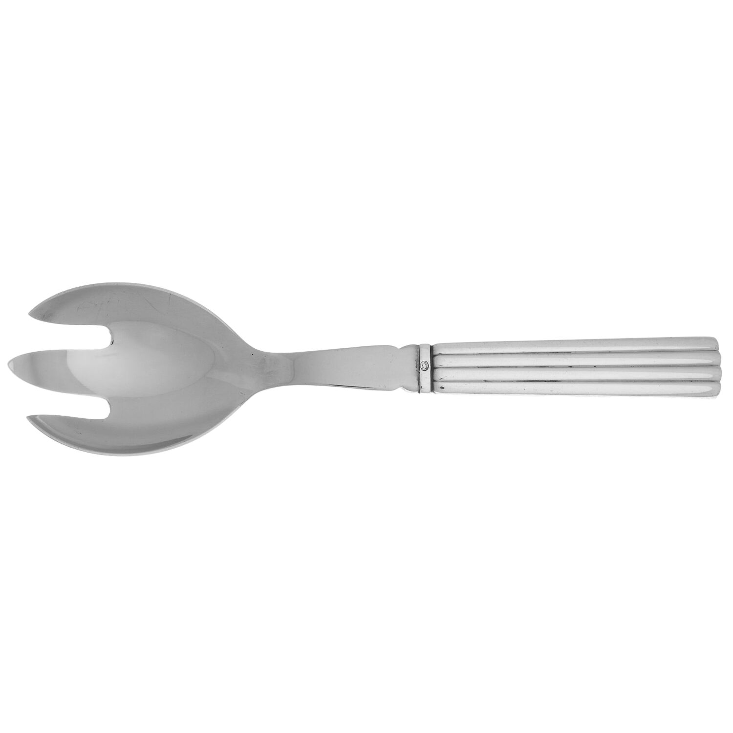 Bernadotte (Sterling, 1939) Salad Serving Fork Stainless Prongs Small by Georg Jensen (Denmark)-1