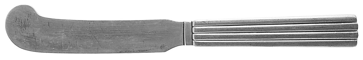 Bernadotte (Sterling, 1939) Hollow Handle Paddle Butter Spreader (Solid) by Georg Jensen (Denmark)-1