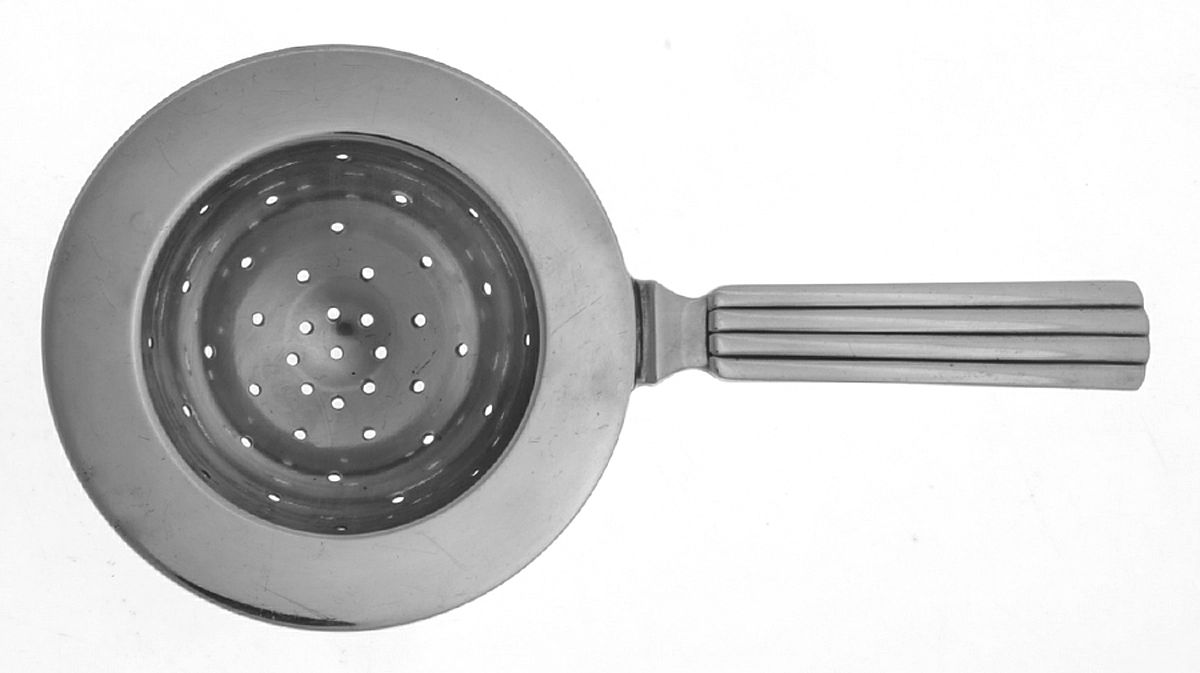 Bernadotte (Sterling, 1939) Solid Individual Overcup Tea Strainer by Georg Jensen (Denmark)-1
