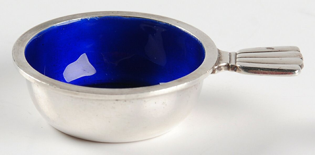 Bernadotte (Sterling, 1939) Enameled Salt Cellar Individual by Georg Jensen (Denmark)-1