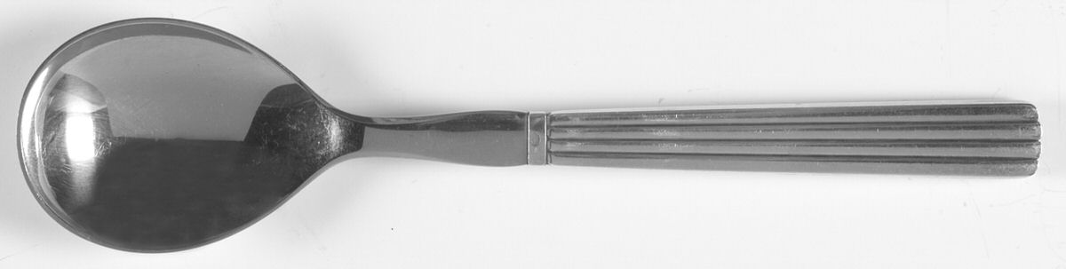 Bernadotte (Sterling, 1939) Salad Servng Spoon with Stainless Bowl by Georg Jensen (Denmark)-1