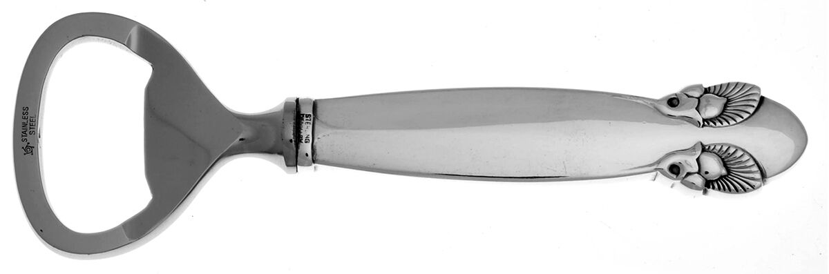 Bittersweet (Sterling, 1940) Bottle Opener with Stainless Bowl by Georg Jensen (Denmark)-1