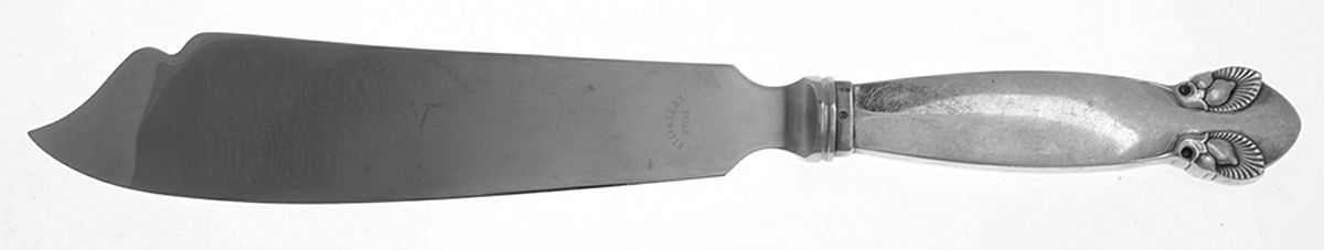 Bittersweet (Sterling, 1940) Cake Knife with Stainless Blade by Georg Jensen (Denmark)-1