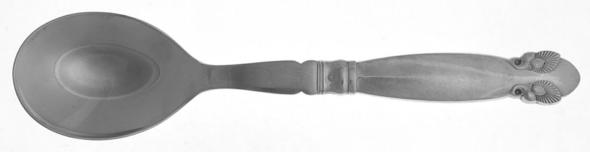 Bittersweet (Sterling, 1940) Salad Serving Spoon Stainless Bowl Medium by Georg Jensen (Denmark)-1