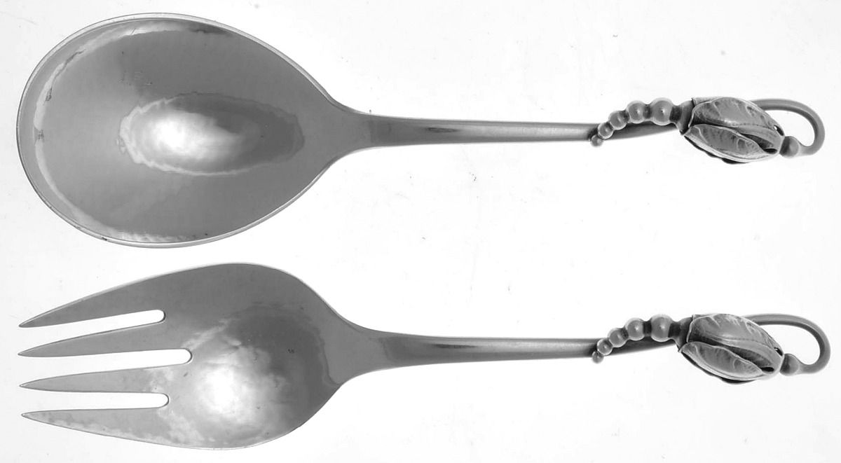 Blossom (Sterling, 1919) Small Solid Serving Set by Georg Jensen (Denmark)-1