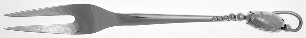 Blossom (Sterling, 1919) Medium 2-Tine Cold Meat Serving Fork by Georg Jensen (Denmark)-1